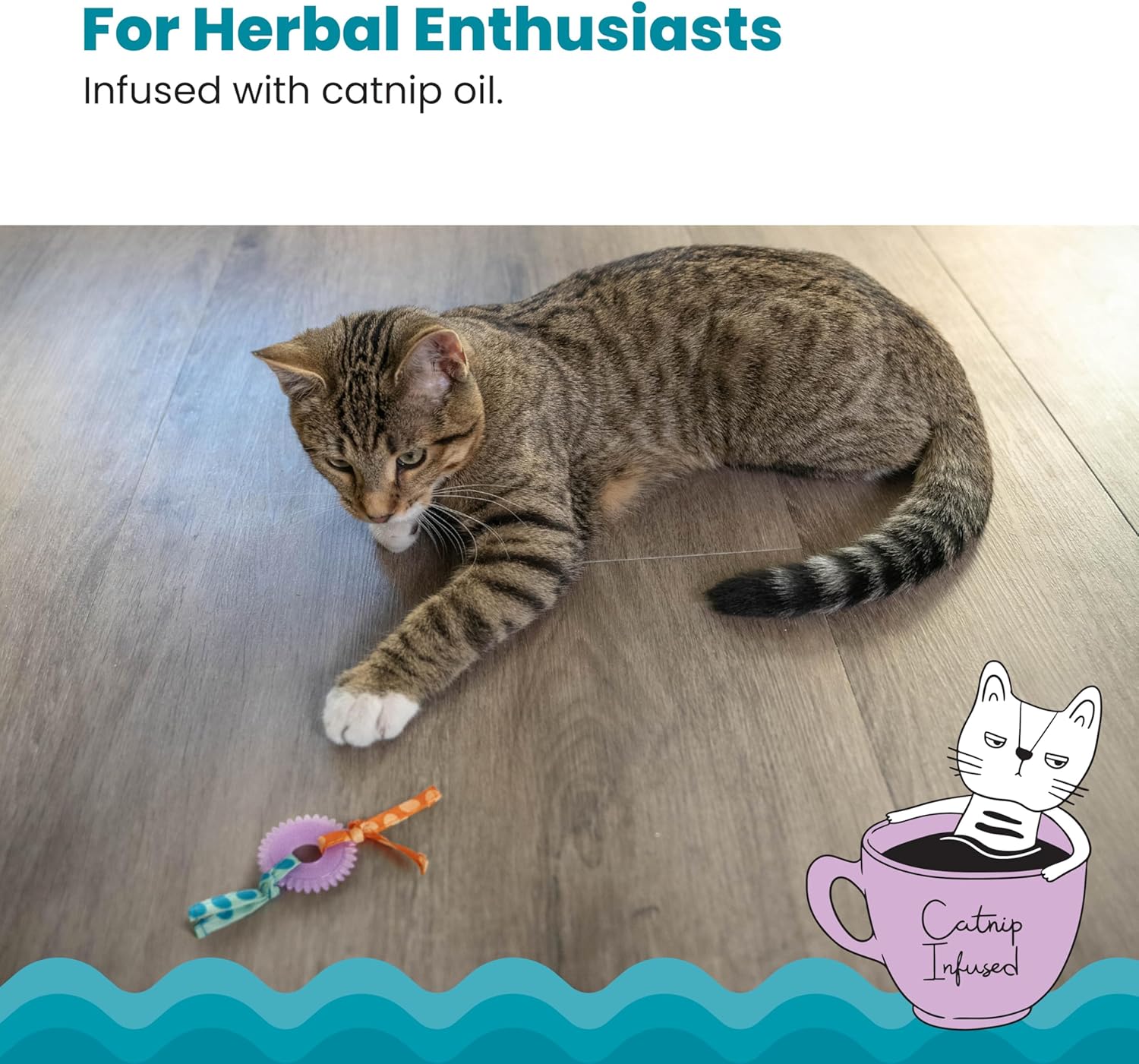 Petstages Dental Kitty Chew Wheel - Zabawka dla kotów z kocimiętką - wielobarwna - obrazek 5