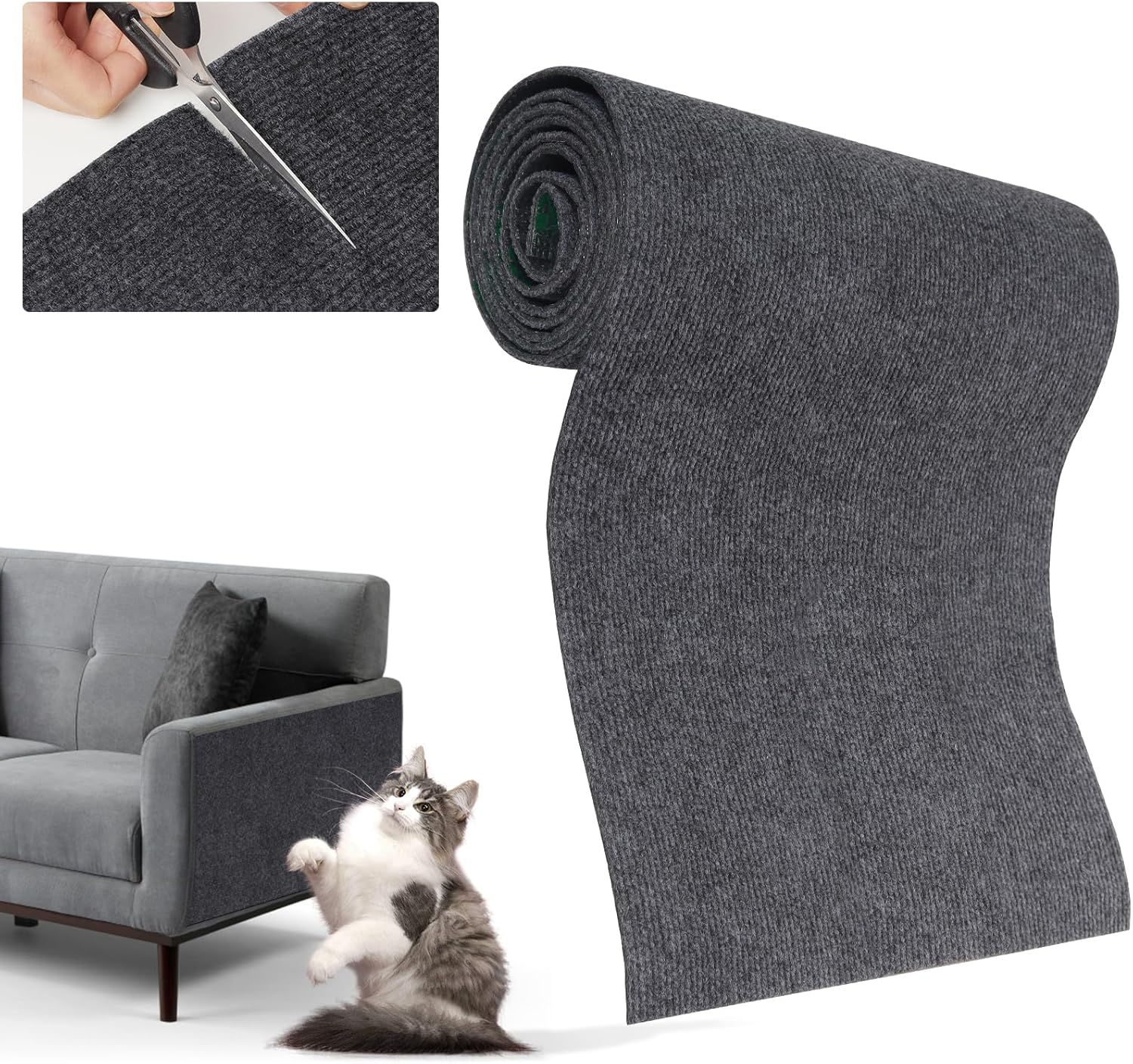 Cat Scratching Pad, 200x40cm Wspinaczkowy drapak dla kota DIY Samoprzylepna mata do drapania dla kota, wycinana mata do drapania dla kota Sofa - obrazek 2