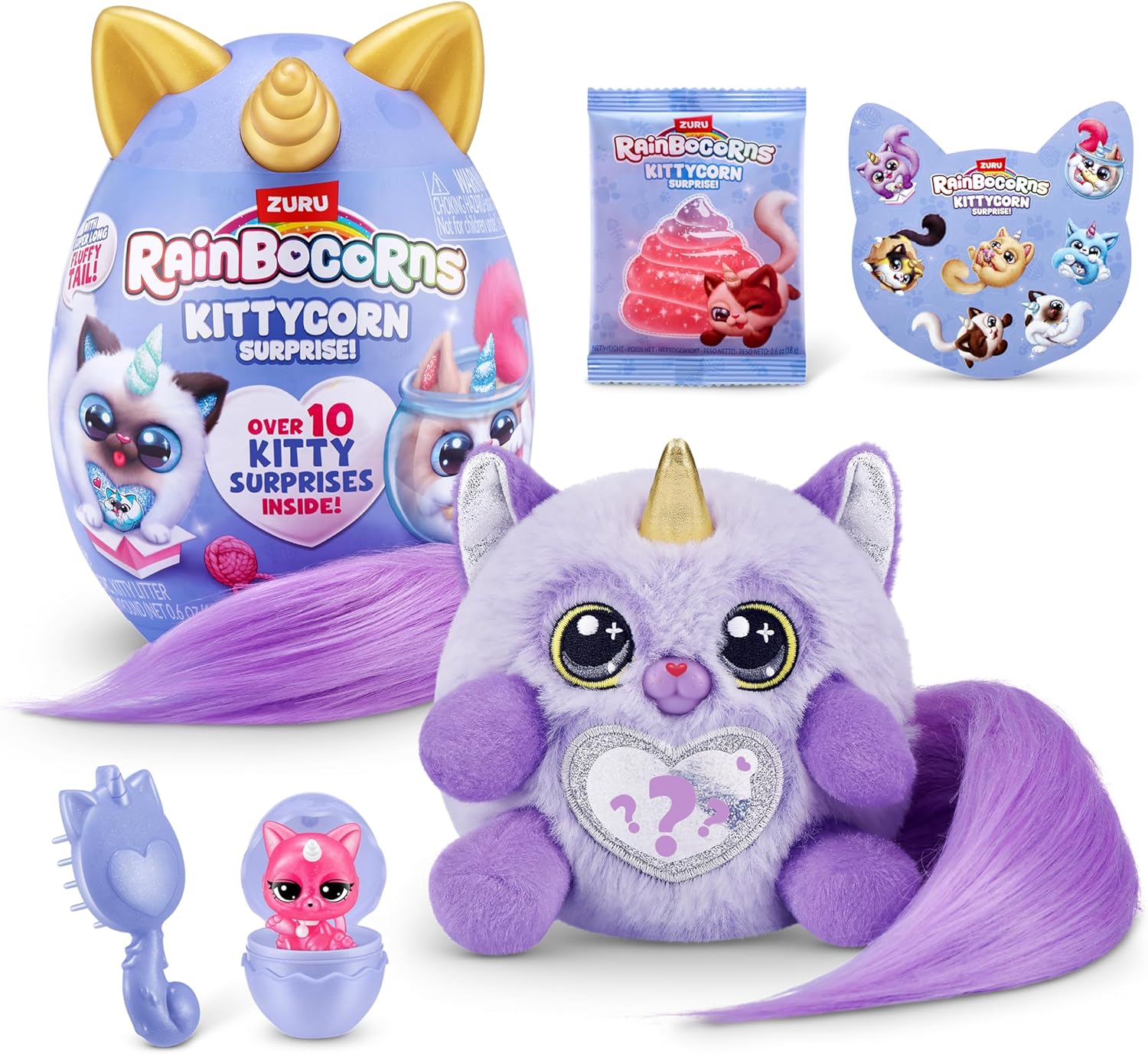 Rainbocorns 92104G Kittycorn Surprise, seria 3, Cat, Ragamuffin (Fluffles), rozmiar S (21,5 cm) - obrazek 2