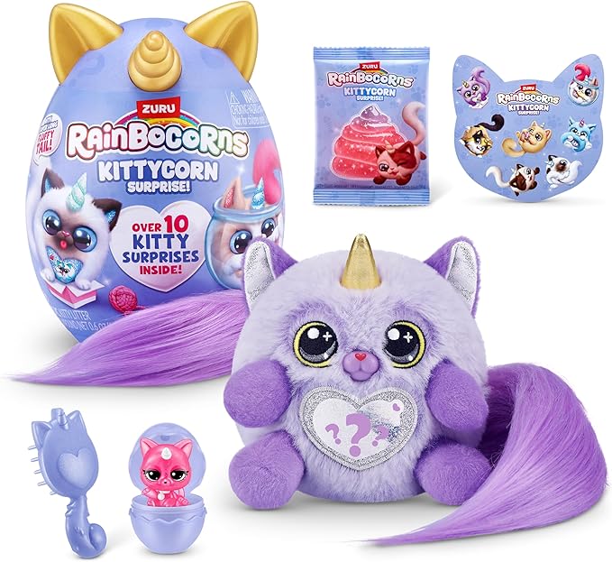 Rainbocorns 92104G Kittycorn Surprise, seria 3, Cat, Ragamuffin (Fluffles), rozmiar S (21,5 cm)