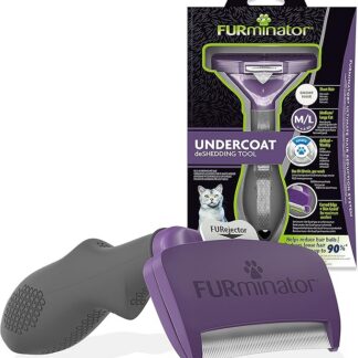 Furminator T691661 Zgrzebło Do Pielęgnacji Sierści Kotów, M/L, Czarny/Niebieski