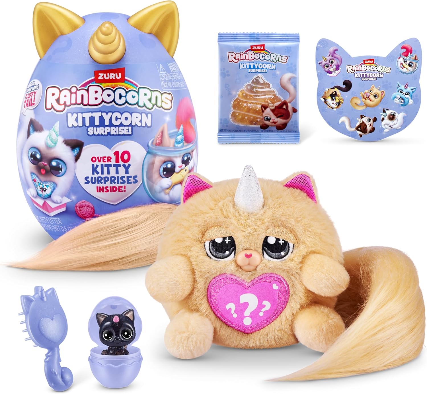 Rainbocorns 92104H Kittycorn Surprise, seria 3, Norwegian Forest Cat (Astrid), rozmiar S (21,5 cm) - obrazek 3