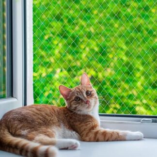 Nylonowa siatka ochronna dla kotów na balkon, przezroczysta, możliwość przycięcia, odporna na ugryzienia, siatka balkonowa dla kotów, do zabezpieczenia tarasu, okien i drzwi (3 x 4 m)
