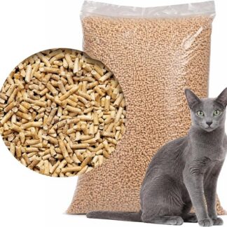 Żwirek drewniany dla kota 15 kg 30 l, pellet sosnowy, naturalny, biodegradowalny, chłonny, dla kotów, królików i gryzoni
