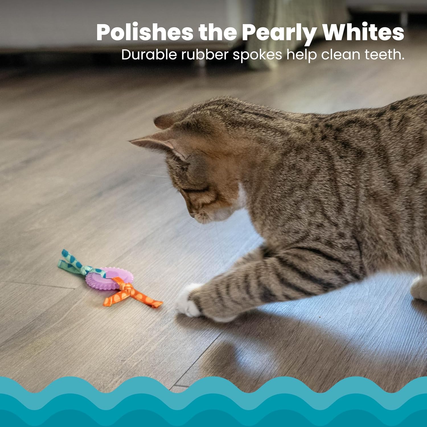 Petstages Dental Kitty Chew Wheel - Zabawka dla kotów z kocimiętką - wielobarwna - obrazek 4