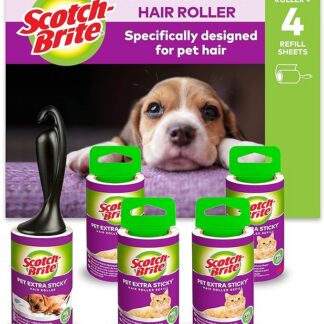 Scotch Brite Pet Extra Sticky 7100241459 Wałek do Sierści, Biały/Czarny, 5 x 48 arkuszy