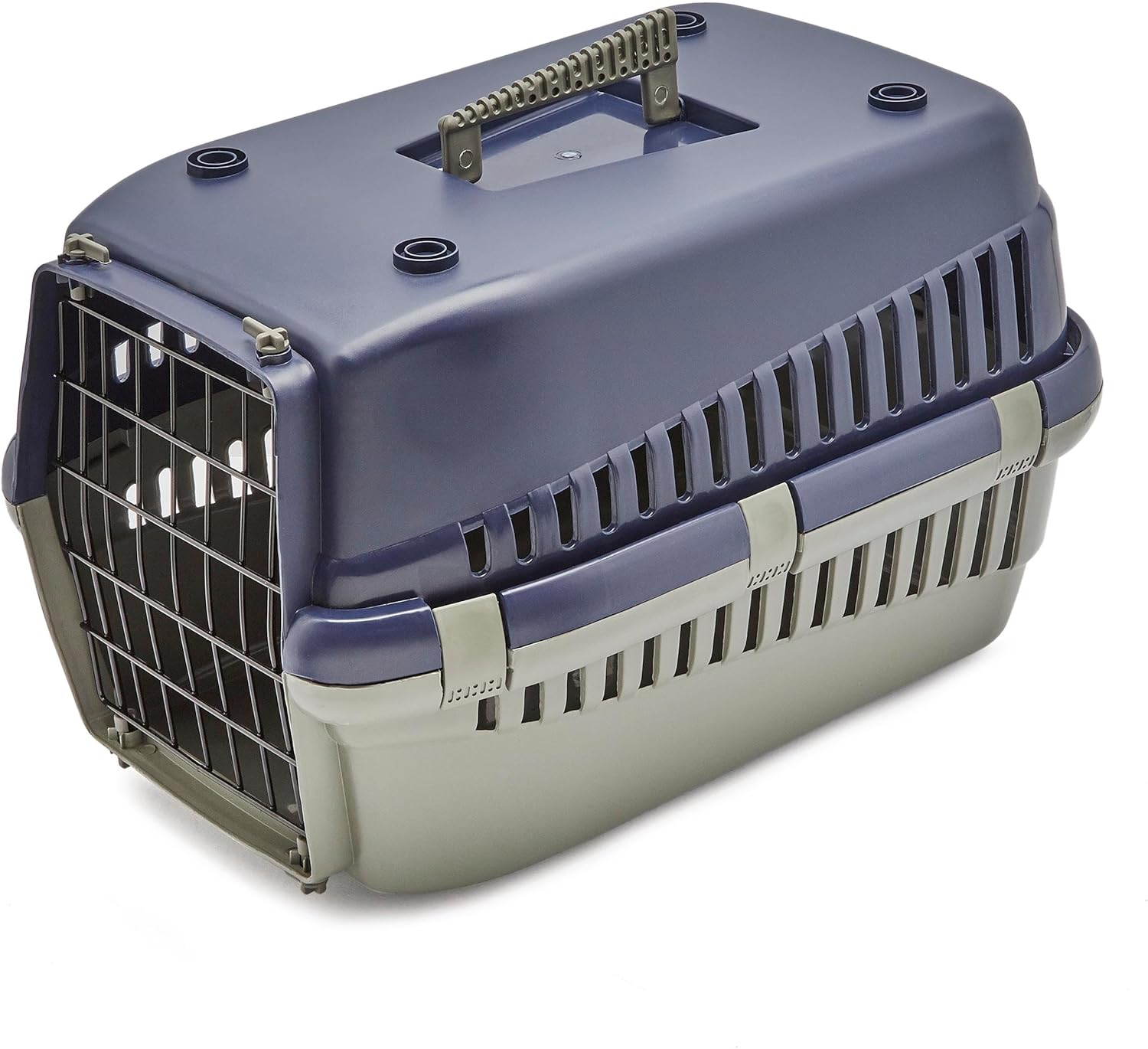 HAPPET Transporter Oggy M 54×38×33 cm – Zielony Plastikowy Transporter Dla Kota I Średniego Psa, Metalowa Kratka, Wentylacja, Uchwyt, Zaczepy Do Pasów, Lekki I Łatwy W Czyszczeniu - obrazek 4