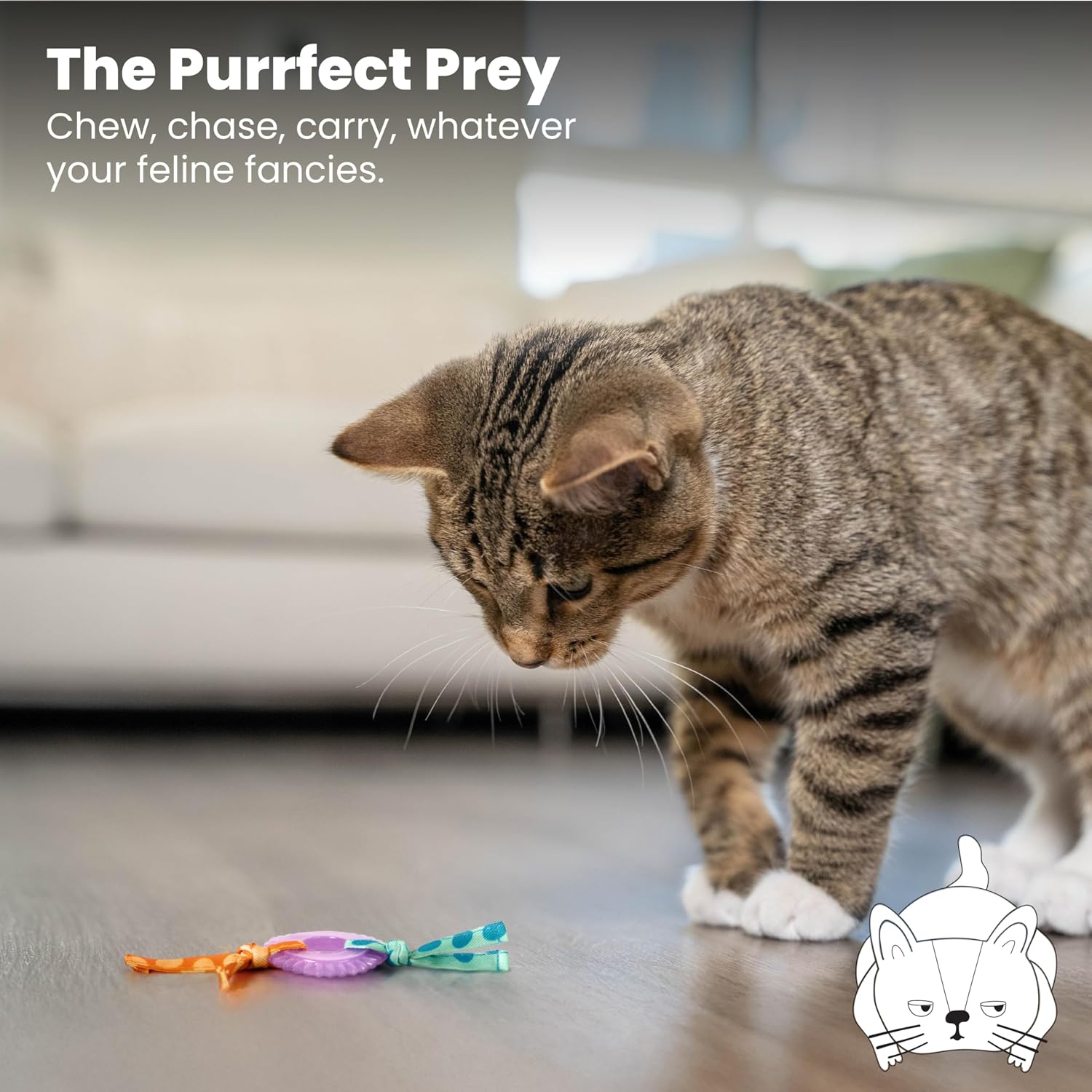 Petstages Dental Kitty Chew Wheel - Zabawka dla kotów z kocimiętką - wielobarwna - obrazek 7