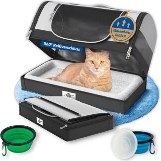 Smart-Planet® Torba transportowa dla kotów i psów ze zdejmowanym dnem – składane pudełko transportowe do 8 kg – 50 x 30 x 30 cm – z paskiem do noszenia na urlopie, w podróży i weterynarza