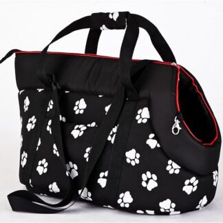 Hobbydog TORCWL3 Torba dla psa, torba do przenoszenia, torba dla kota z łapami, wymiary 32 x 30 x 50 cm, czarna