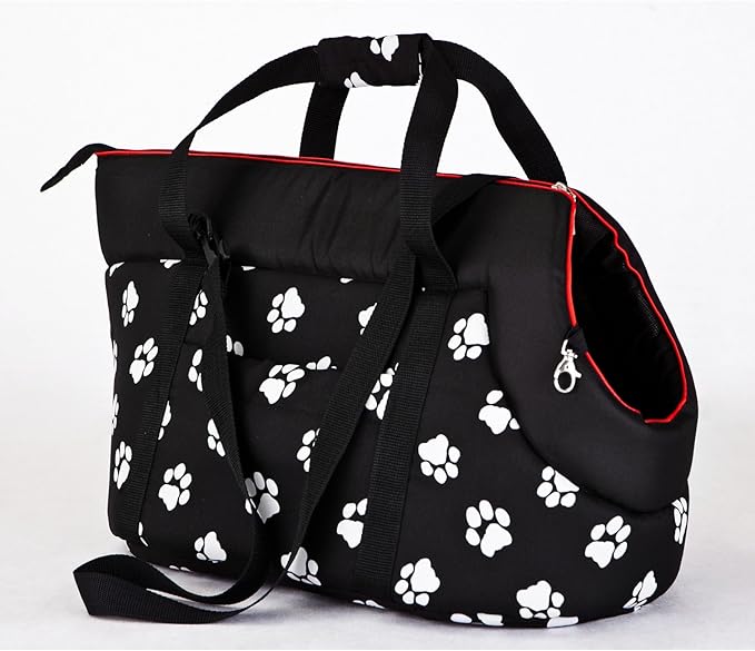Hobbydog TORCWL3 Torba dla psa, torba do przenoszenia, torba dla kota z łapami, wymiary 32 x 30 x 50 cm, czarna