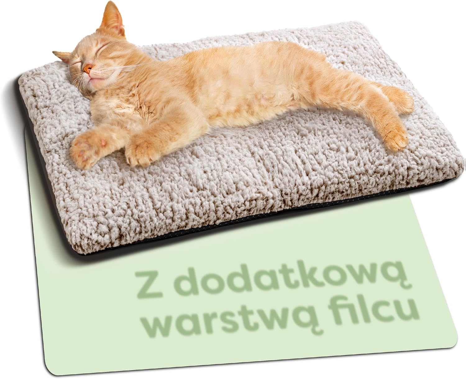 Samonagrzewający się Koc dla Kotów i psów 60x45cm - Miękki i przytulny koc dla kota - Pokrowiec nadający się do prania - Z antypoślizgowym spodem (szary) - obrazek 3