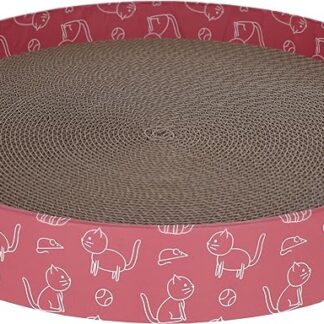 Kerbl Pet Łóżko do drapania dla kota Circle z kartonu, różowe, Ø 34 cm