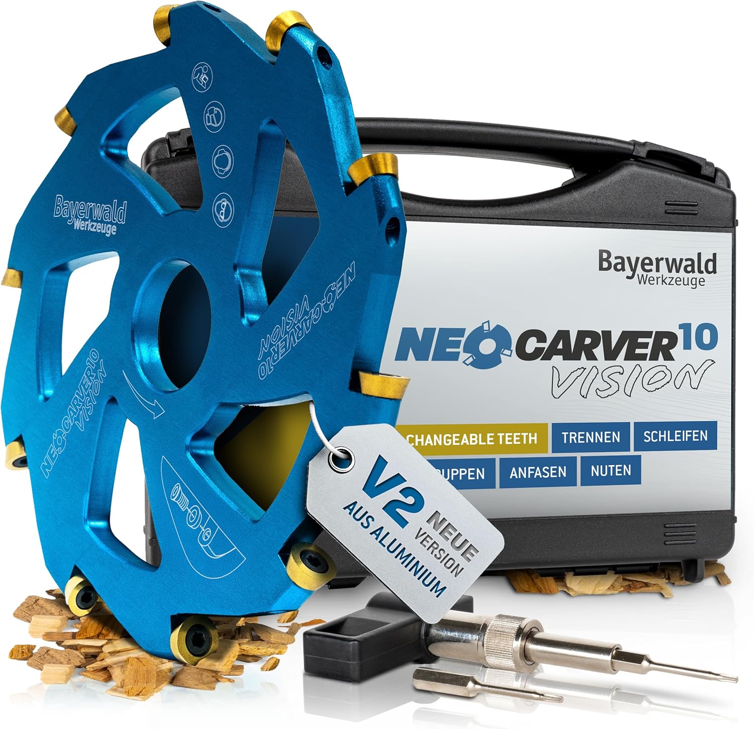Bayerwald NeoCarver 5 Vision - 5 sztuk zębów zamiennych do frezów do rzeźbienia w drewnie - obrazek 4