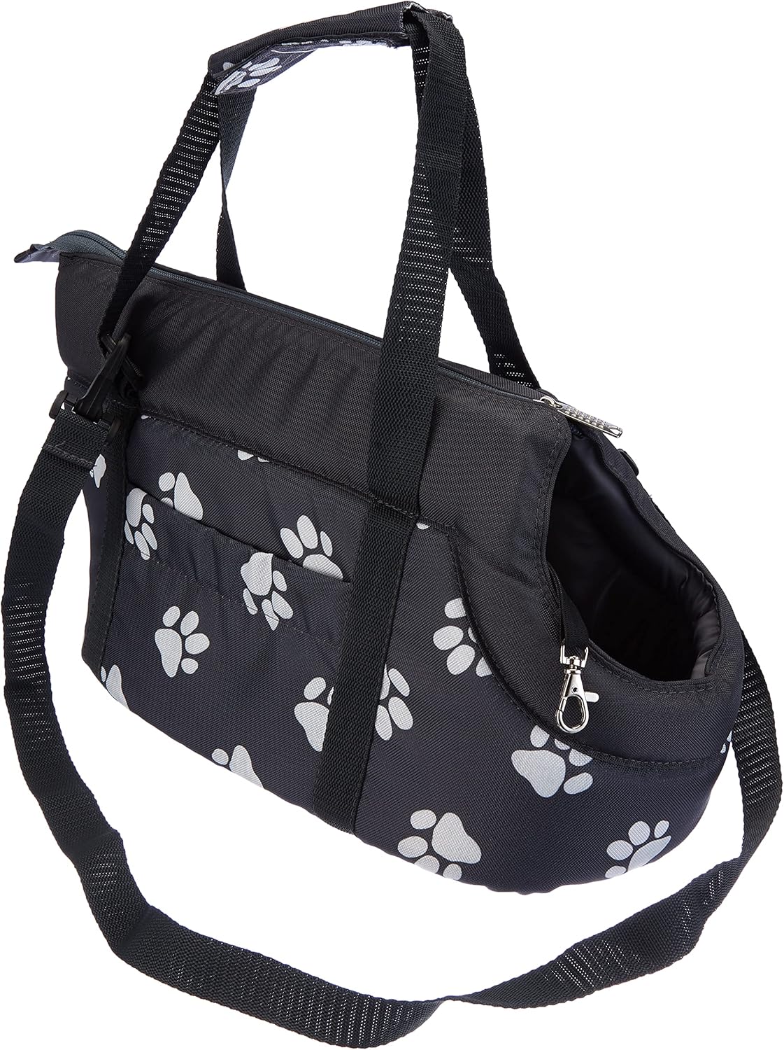 Hobbydog TORCWL3 Torba dla psa, torba do przenoszenia, torba dla kota z łapami, wymiary 32 x 30 x 50 cm, czarna - obrazek 3